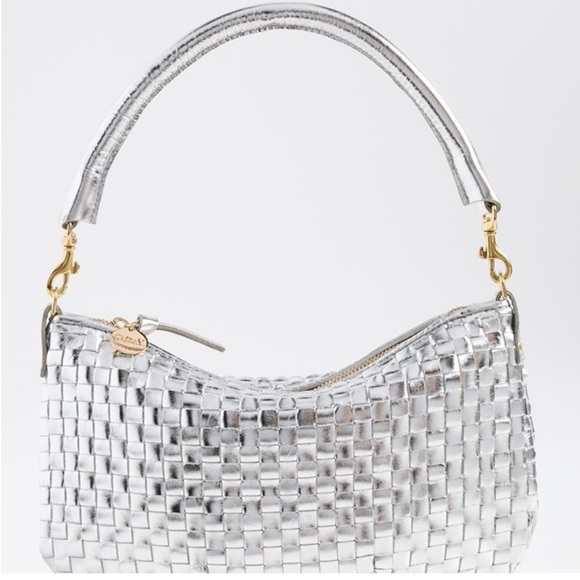Clare V petite Moyan Silver Woven Handbag excellent condition ⭐️⭐️⭐️⭐️⭐️ - Picture 1 of 10